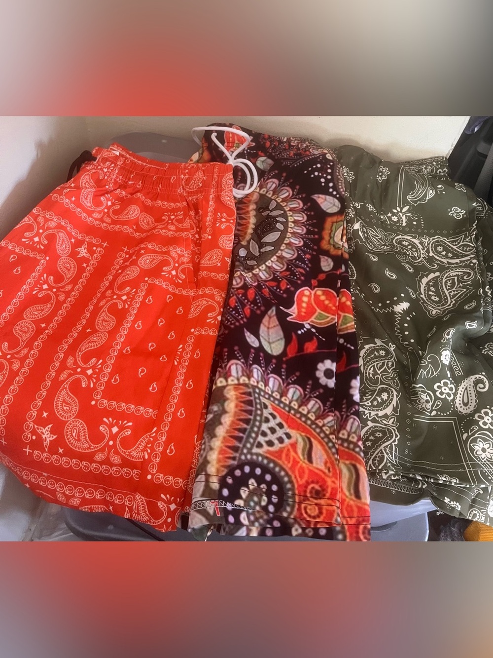 3 y2k aop paisley shorts bundle lg with pockets b6